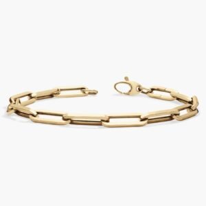 7.5" Paperclip Links Bracelet In 14k Italian Yellow Gold (5.3 Mm)