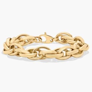 8.5" Fancy Link Rope Bracelet In 14K Yellow Gold